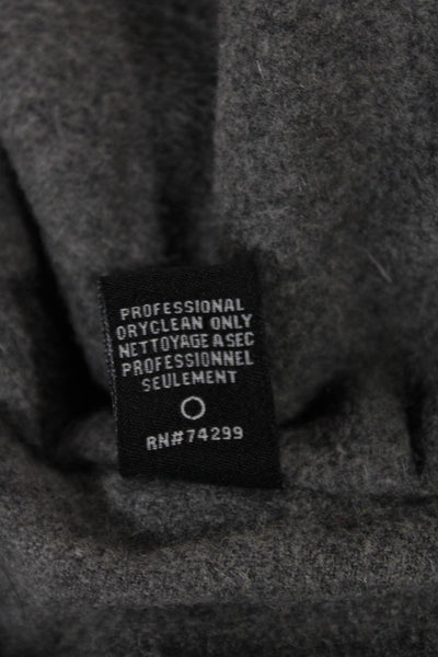 Nanette Lepore Womens Gray Overcoat Tie Waist Wool Blend Long Sleeve Size M