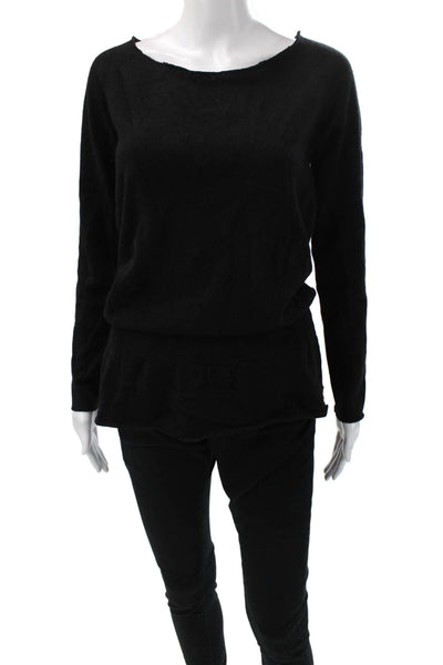 Vince Womens Cashmere Boat Neck Pullover Sweater Black Size M