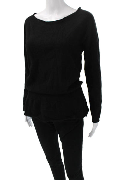 Vince Womens Cashmere Boat Neck Pullover Sweater Black Size M