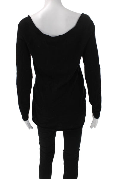 Vince Womens Cashmere Boat Neck Pullover Sweater Black Size M