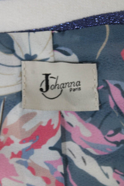 Johanna Paris Women Basic Striped Nautical Long Sleeve Jacket Blue Size S