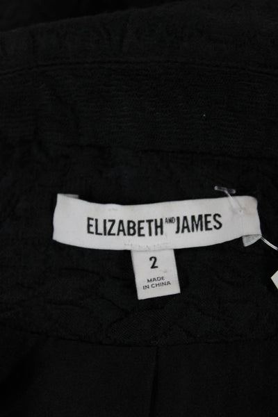 Elizabeth & James Womens Biker Vest Black Zip Sleeveless Size 2