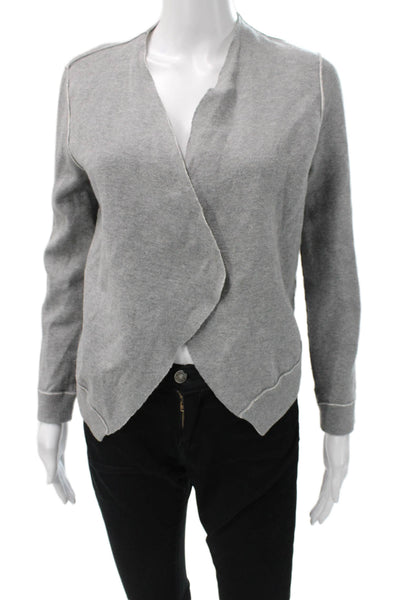 Alice + Olivia Womens Gray Wool V-Neck Cardigan Long Sleeve Size S