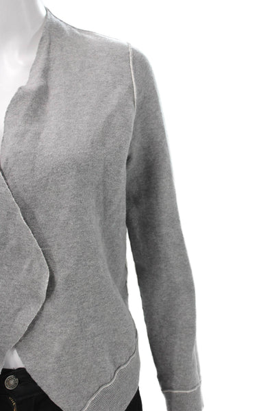 Alice + Olivia Womens Gray Wool V-Neck Cardigan Long Sleeve Size S