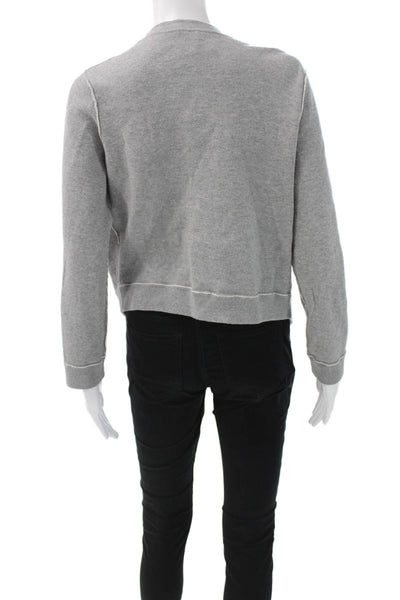 Alice + Olivia Womens Gray Wool V-Neck Cardigan Long Sleeve Size S
