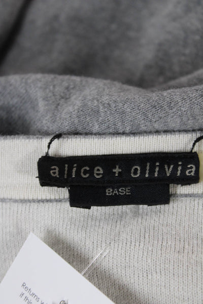 Alice + Olivia Womens Gray Wool V-Neck Cardigan Long Sleeve Size S