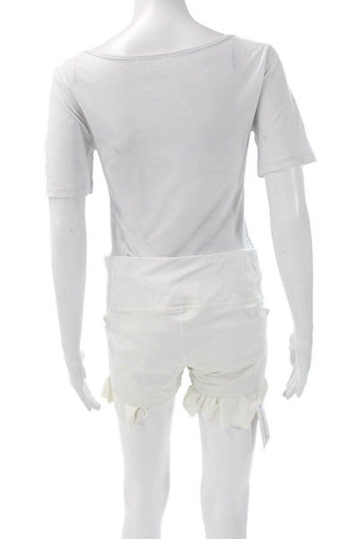 Lululemon Women Athletic White Solid Polyester Blend Shorts Size 8
