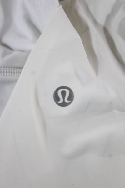 Lululemon Women Athletic White Solid Polyester Blend Shorts Size 8