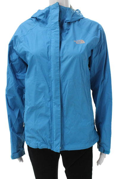 The North Face Womens Rain Coat Blue Nylon Zip Outdoor Size M