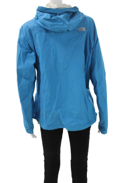 The North Face Womens Rain Coat Blue Nylon Zip Outdoor Size M