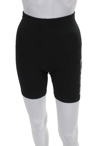 Sporty & Rich Women Biker Shorts Black Cotton Pull On Solid Fall Size 2XS