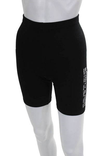 Sporty & Rich Women Biker Shorts Black Cotton Pull On Solid Fall Size 2XS