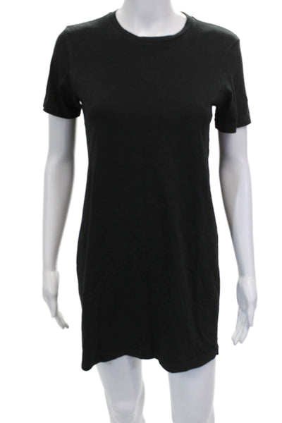 Re/Done Women T-Shirt Dress Black Cotton Short Sleeve Above Knee Size XS