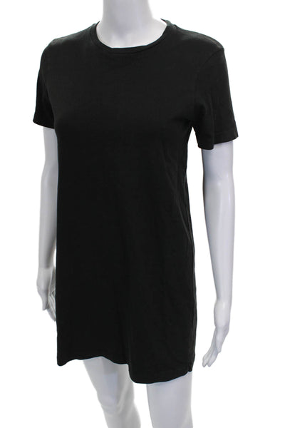 Re/Done Women T-Shirt Dress Black Cotton Short Sleeve Above Knee Size XS