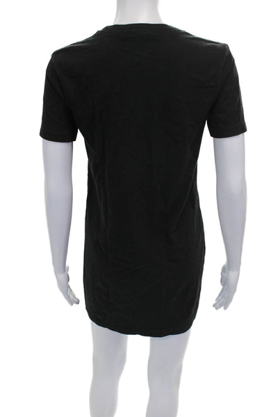 Re/Done Women T-Shirt Dress Black Cotton Short Sleeve Above Knee Size XS