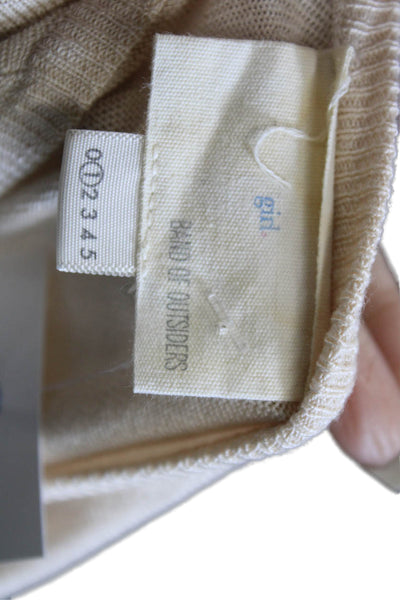 Band Of Outsiders Womens Pullover Sweater Silk Long Sleeve Beige Size 1