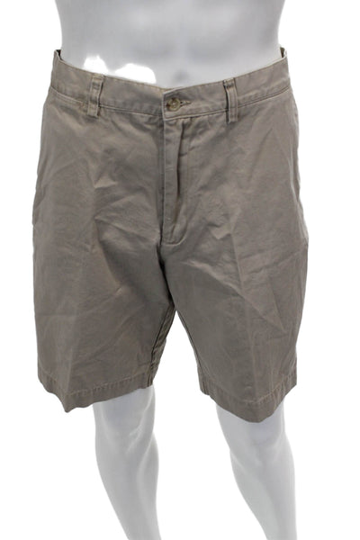Polo Ralph Lauren Mens Chino Shorts Beige 100% Cotton Solid Button Size 34