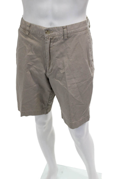 Polo Ralph Lauren Mens Chino Shorts Beige 100% Cotton Solid Button Size 34