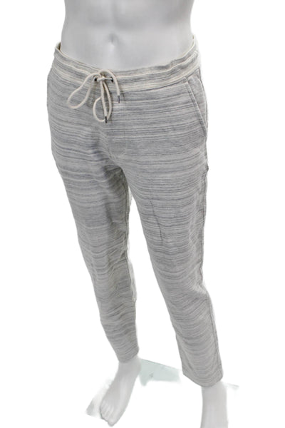 Club Monaco Mens Gray Striped Cotton Sweatpants Drawstring Size M