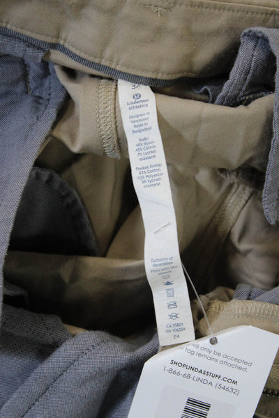 Lululemon Mens Beige Chino Pants Button Closure Size 34