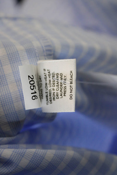 Mizzen + Main Mens Plaid Button Down Shirt Blue White Size Medium