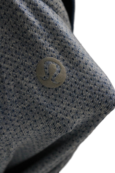 Lululemon Mens Short Sleeves Crew Neck Polo Shirt Blue Size Medium