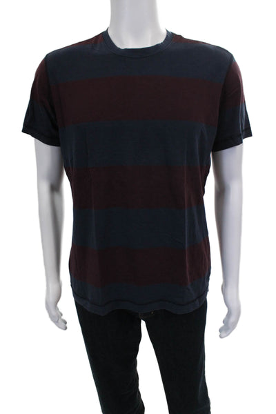 Lululemon Mens Multicolor Striped Cotton Blend Crew Neck Short Sleeve Tee Size S