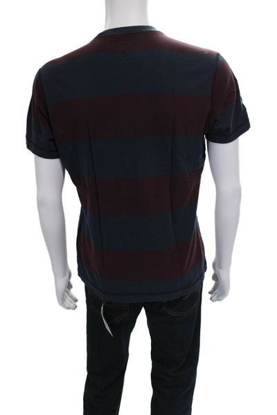 Lululemon Mens Multicolor Striped Cotton Blend Crew Neck Short Sleeve Tee Size S