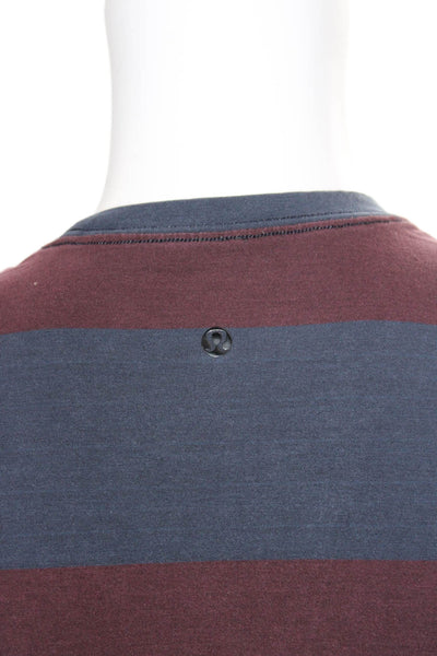Lululemon Mens Multicolor Striped Cotton Blend Crew Neck Short Sleeve Tee Size S