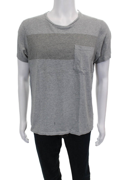 Club Monaco Mens Gray Colorblock Cotton T-Shirt Size L