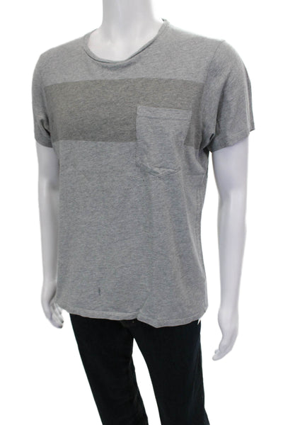 Club Monaco Mens Gray Colorblock Cotton T-Shirt Size L