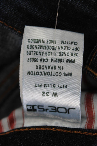 Joes Mens Straight Jeans Blue Cotton Blend Button Fly Size 32