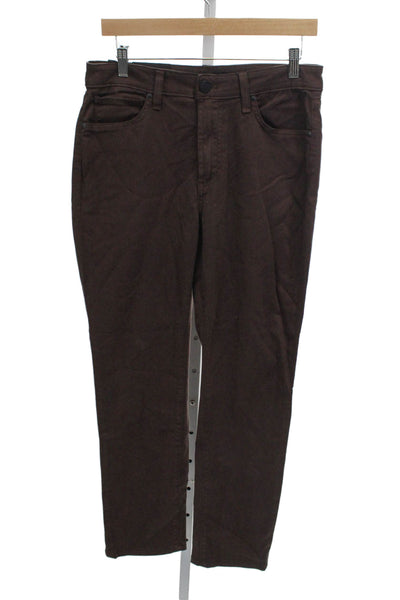 Monfrere Men Straight Jeans Brown Cotton Blend Button Size 31