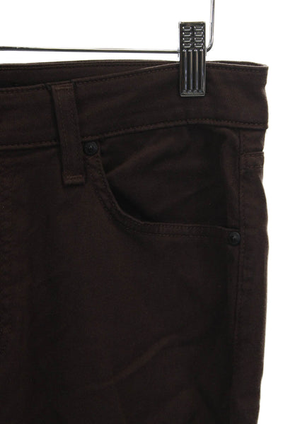 Monfrere Men Straight Jeans Brown Cotton Blend Button Size 31