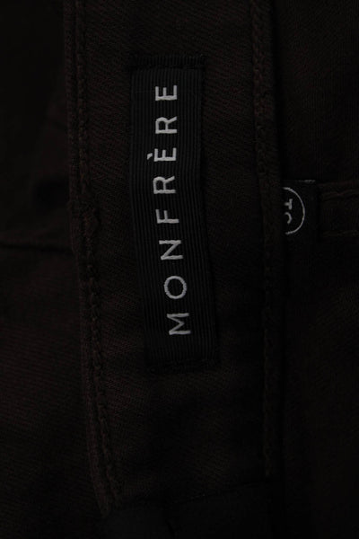Monfrere Men Straight Jeans Brown Cotton Blend Button Size 31
