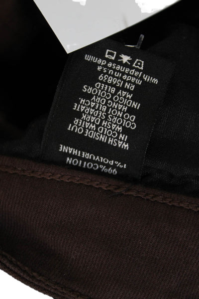 Monfrere Men Straight Jeans Brown Cotton Blend Button Size 31