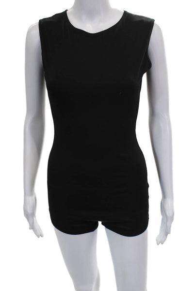 Edikted Womens Black Sleeveless Romper Round Neck Size S
