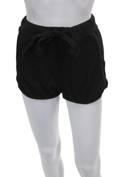 Stateside Womens Sweat Shorts Black Drawstring Supima Cotton Size S