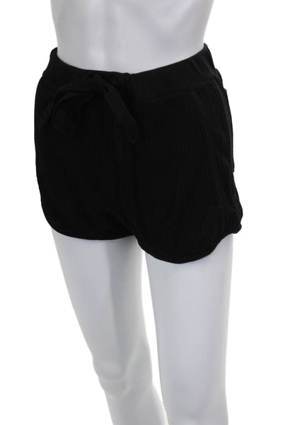 Stateside Womens Sweat Shorts Black Drawstring Supima Cotton Size S