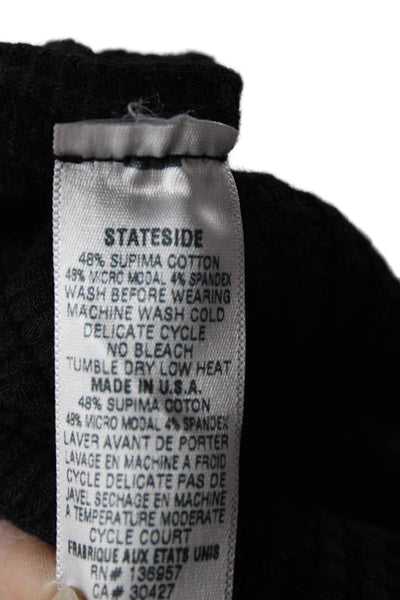 Stateside Womens Sweat Shorts Black Drawstring Supima Cotton Size S