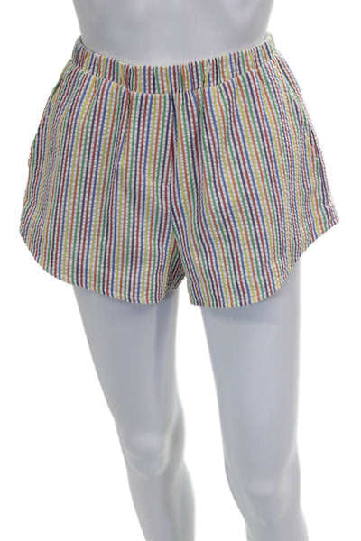 Kimberly Taylor Womens Casual Rainbow Striped Shorts Pull On Size XS