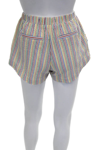 Kimberly Taylor Womens Casual Rainbow Striped Shorts Pull On Size XS