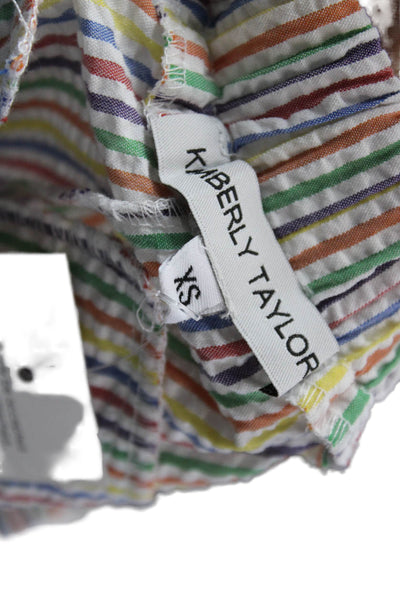 Kimberly Taylor Womens Casual Rainbow Striped Shorts Pull On Size XS