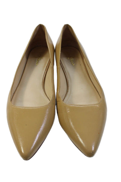 Cole Haan Womens Leather Pointed Toe Flats Beige Size 8.5