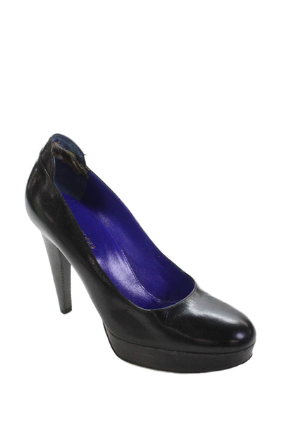 Sergio Rossi Womens Platform Slip On Heels Black Size 8.5