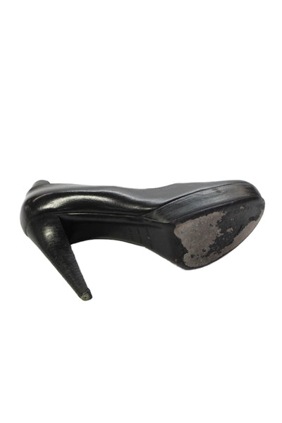 Sergio Rossi Womens Platform Slip On Heels Black Size 8.5