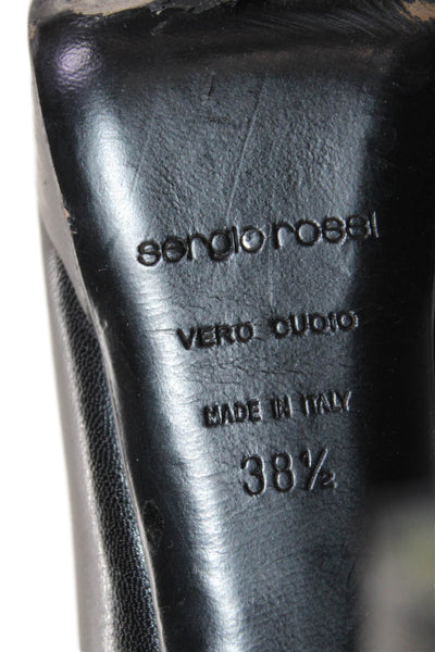 Sergio Rossi Womens Platform Slip On Heels Black Size 8.5