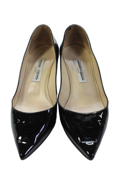 Jimmy Choo Womens Leather Pointed Toe Kitten Heels Black Size 8.5