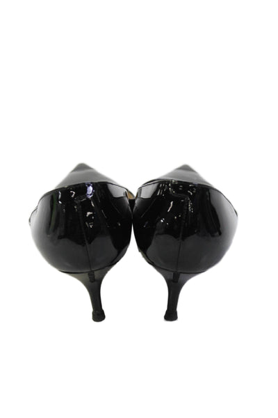 Jimmy Choo Womens Leather Pointed Toe Kitten Heels Black Size 8.5