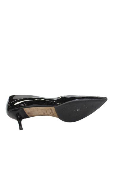 Jimmy Choo Womens Leather Pointed Toe Kitten Heels Black Size 8.5